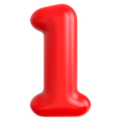 1 Number Red Balloon