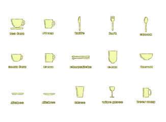 食器アイコンセット　緑