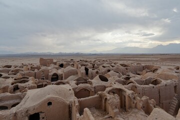 Landscape of the Sar Yazd Castle ancient fortress in Yazd Province, Iran