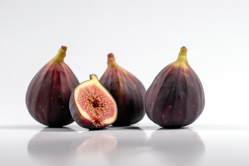 Raw fresh ripe figs isolated on white background.