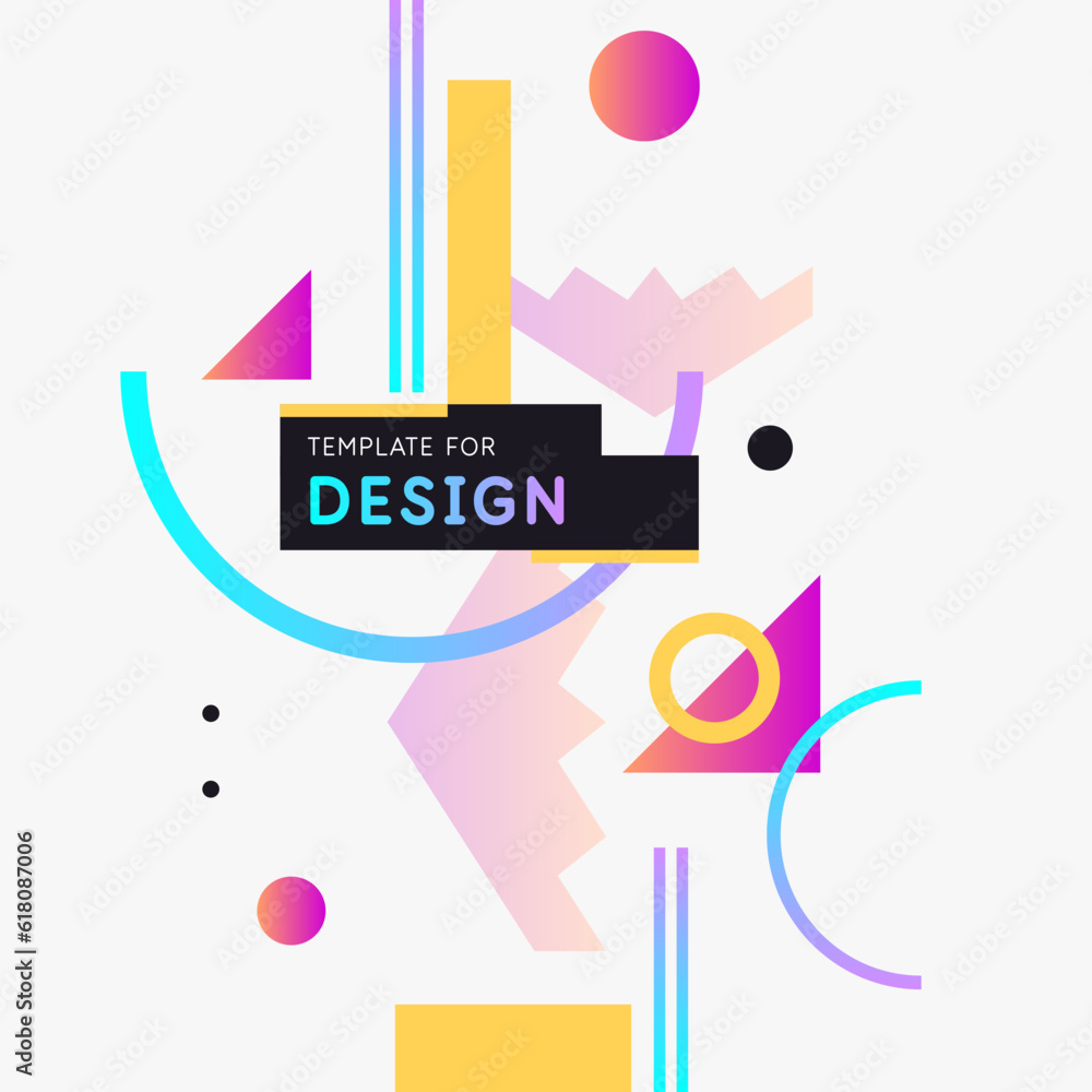 Poster composition with geometric shapes. abstract background for design.