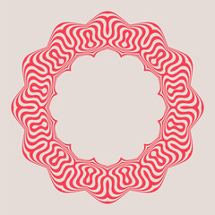 Symmetrical composition of wavy lines. Abstract element for design. Vector illustration. A pattern of deformed stripes.