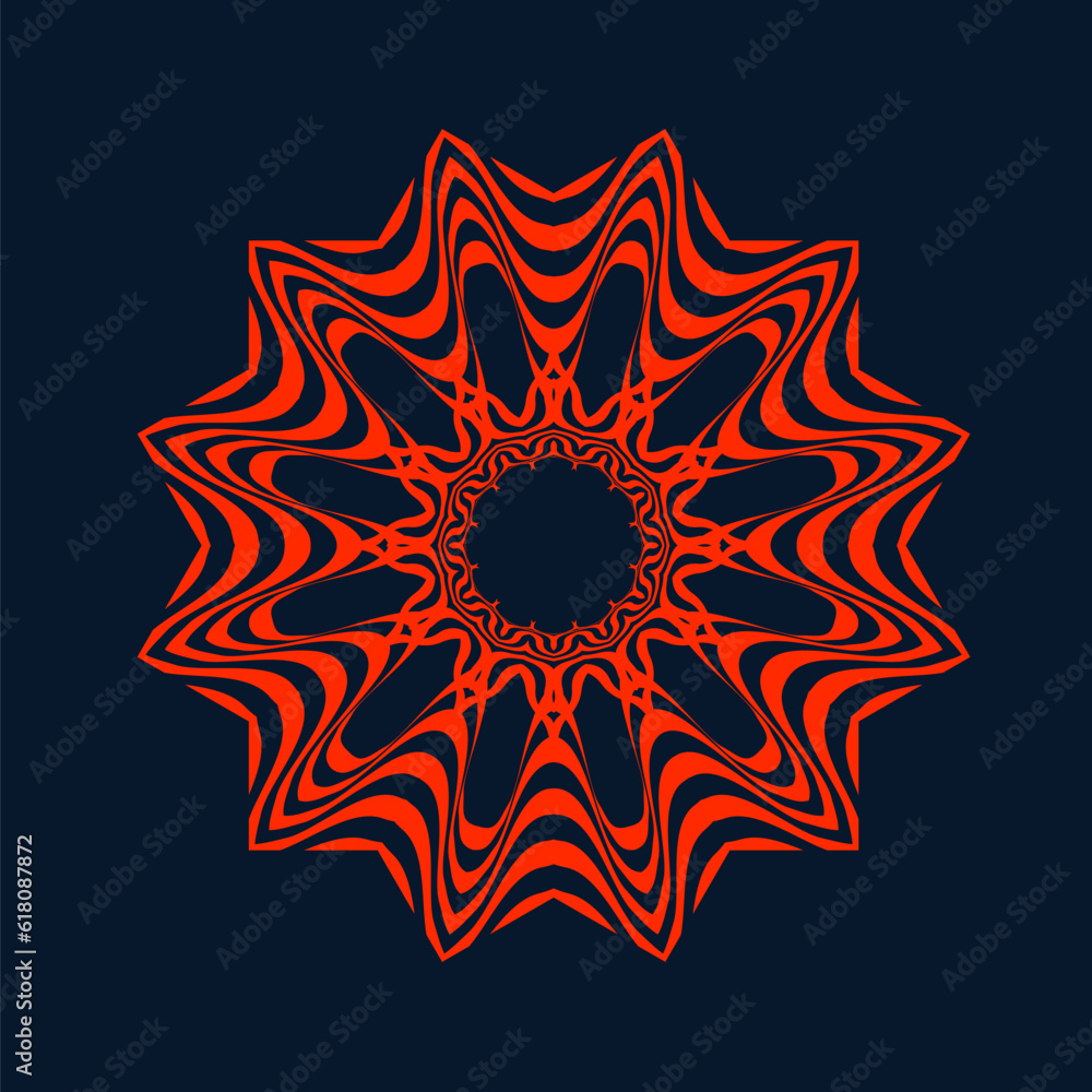 Poster symmetrical composition of wavy lines. abstract element for design. vector illustration. modern grap