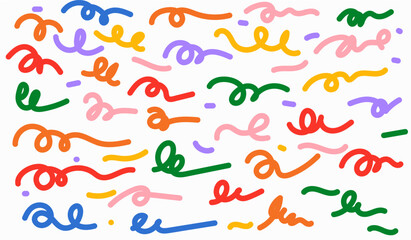 fun colorful line doodle background.