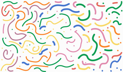 fun colorful line doodle background.
