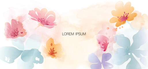 Abstract Watercolor floral art Template background vector