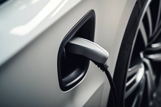 An Ai-generated illustration of an Electric Car Charging Close up