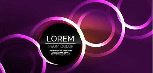 Neon lines and waves abstract background. Techno glowing neon shapes vector illustration for wallpaper, banner, background, landing page, wall art, invitation, prints, posters