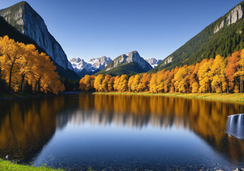 Naklejka premium fall in the mountains