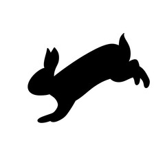 Silhouette of rabbit,Illustration of black rabbit line art,Transparency