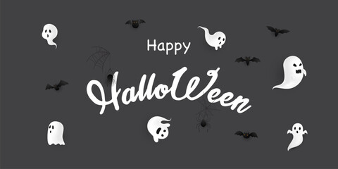 background design for halloween poster, banner vector illustration