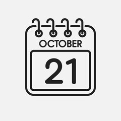 Icon page calendar day - 21 October