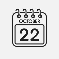 Icon page calendar day - 22 October