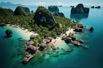 Tropical Tranquility: Captivating Realism of a Sunlit Thai Island
