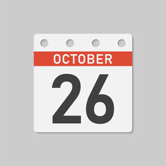 Fototapeta premium Icon page calendar day - 26 October