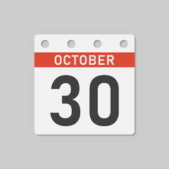 Icon page calendar day - 30 October