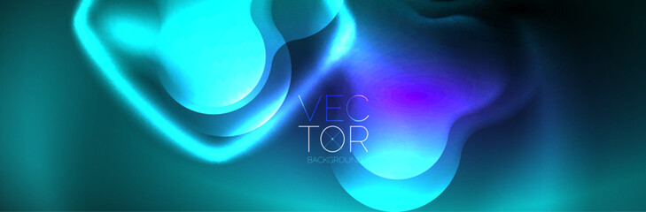 Magic neon glowing lights abstract background wallpaper design, vector illustration