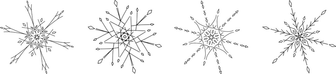 Set of snowflakes icons.Transparent,Transparent background