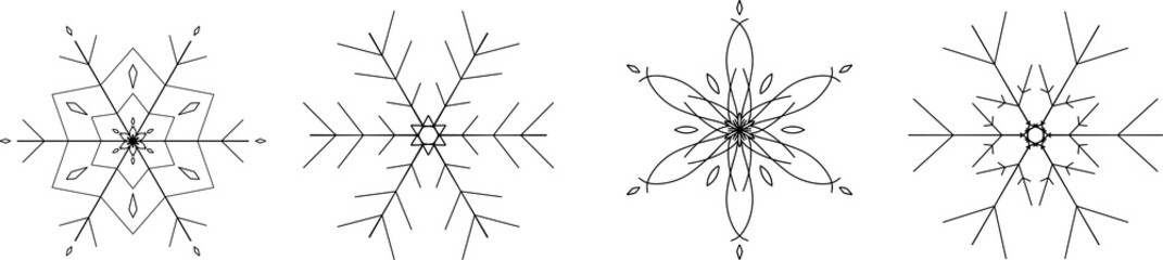 Set of snowflakes icons.Transparent,Transparent background