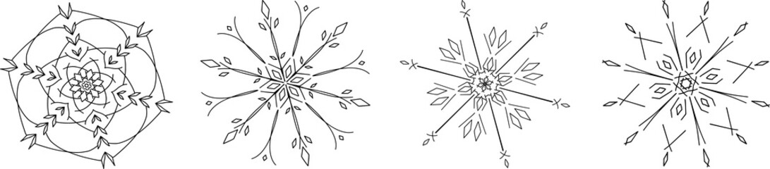 Set of snowflakes icons.Transparent,Transparent background