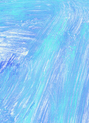 hand painted paper with blue and turquoise paint and loose brush strokes