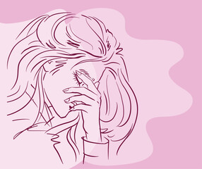 woman silhouette vector for card illustration decoration