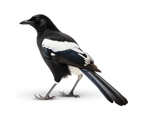 Magpie on transparent png background