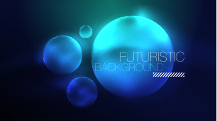 Circles with bright neon shiny light effects, abstract background wallpaper design