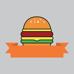 burger logo design vector template, fast food logo, badge flat modern minimal design illustration.
