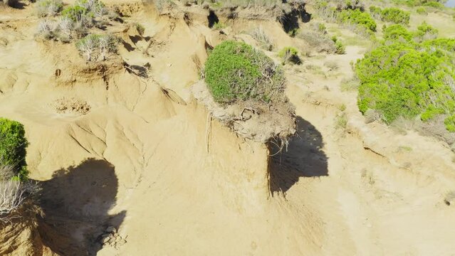 Geological sandstone formations on the Lopar peninsula, Rab Island, Croatia
