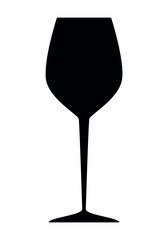 silhouette of a wine glass - black and white symbol, vector illustration isolated on white