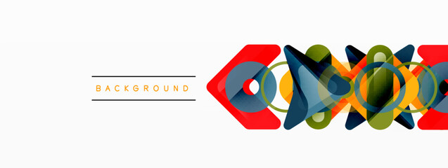 Colorful geometric abstract background. Minimal triangle and square shapes composition