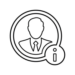 Account information, user, info icon. Line, outline symbol.