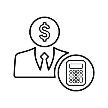 dollar head businessman calculator financial concept clip art preview