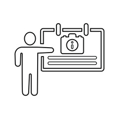 Business Instruction icon. Line, outline symbol.
