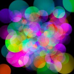 multicolored abstract background made of circles and bubbles, digital painting illustration