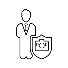 Business Security icon. Line, outline symbol.