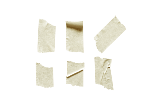 strips of ripped  textured adhesive kraft paper