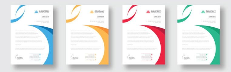 modern creative Clean letterhead flyer corporate business proposal official minimal abstract professional informative newsletter magazine poster brochure design standard color bundle with logo.