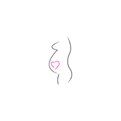 Simple Illustration of Pregnant Woman Vector Illustration