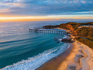 Sunrise at the seaside with beautiful cloudcover