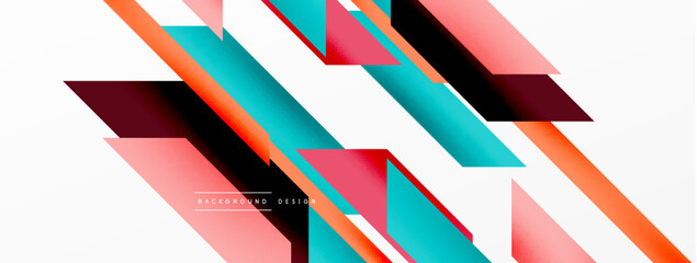 Minimal geometric abstract background. Dynamic 3d lines composition. Trendy techno business template for wallpaper, banner, background or landing