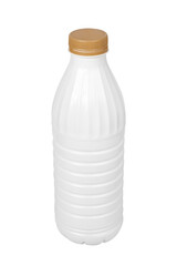 White plastic bottle. Isolated on white background