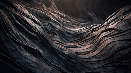  an abstract photo of a dark cave with a light coming through the cave.  generative ai