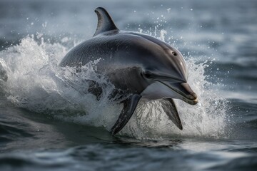 AI generated illustration of Aabottlenose dolphin jumping in the ocean