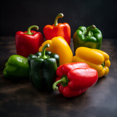 bell pepper on wood table