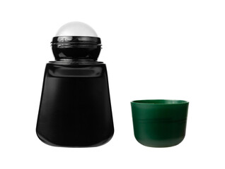 Roller bottle isolated on white background.