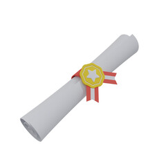 diploma isolated on white