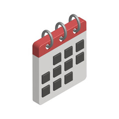 Loose-leaf calendar isometric style icon