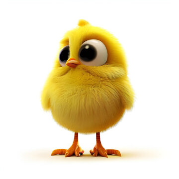 A yellow cute chicken
